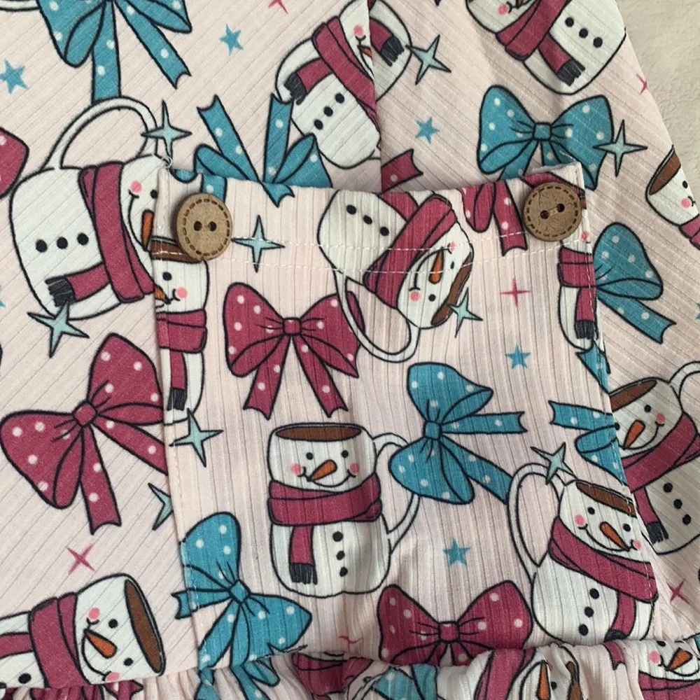 NWT Cheeky Plum Cup of Cheer Elara Knit Dress Snowmen 4T (mislabeled tag)